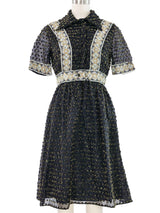 Oscar de la Renta Tufted Metallic Shirt Dress Dress arcadeshops.com