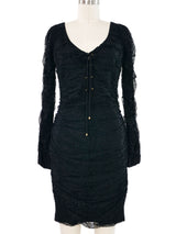 Roberto Cavalli Ruched Lace Dress Dress arcadeshops.com