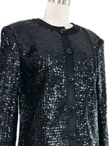 Yves Saint Laurent Black Sequin Jacket Jacket arcadeshops.com