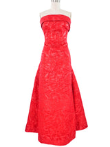 Arnold Scaasi Metallic Red Brocade Dress Dress arcadeshops.com