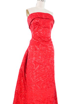 Arnold Scaasi Metallic Red Brocade Dress Dress arcadeshops.com