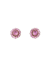 Miriam Haskell Pink Crystal Button Earrings Jewelry arcadeshops.com