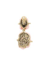 Oscar de la Renta Carved Rose Drop Earrings Jewelry arcadeshops.com