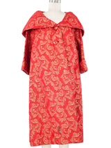Metallic Floral Brocade Swing Coat Outerwear arcadeshops.com