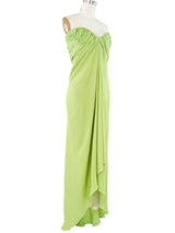 Oscar de la Renta Draped Chiffon Gown Dress arcadeshops.com