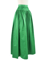 Bill Blass Green Satin Ball Skirt Bottom arcadeshops.com