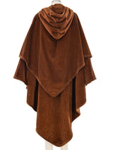 Brown Corduroy Hooded Cape Outerwear arcadeshops.com