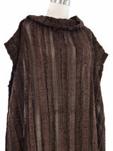 Issey Miyake Metallic Brown Tunic Top arcadeshops.com