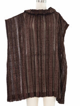 Issey Miyake Metallic Brown Tunic Top arcadeshops.com