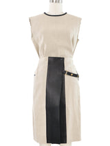 Celine Linen And Leather Skirt Suit Suit arcadeshops.com