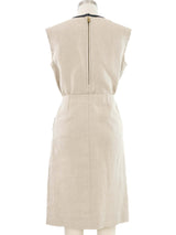 Celine Linen And Leather Skirt Suit Suit arcadeshops.com