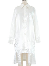 2018 Comme des Garcons White Satin Shirt Dress Dress arcadeshops.com