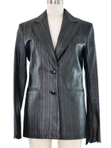 Giuliana Teso Pinstripe Leather Jacket Jacket arcadeshops.com