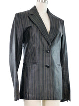 Giuliana Teso Pinstripe Leather Jacket Jacket arcadeshops.com
