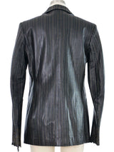 Giuliana Teso Pinstripe Leather Jacket Jacket arcadeshops.com