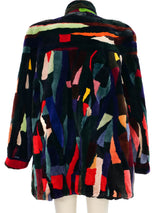 Multicolor Patchwork Fur Coat Outerwear arcadeshops.com