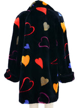 Donnybrook Multicolor Heart Motif Faux Fur Coat Outerwear arcadeshops.com