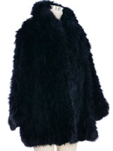 Black Marabou Feather Coat Jacket arcadeshops.com