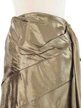 Saint Laurent Gold Lame Skirt Bottom arcadeshops.com