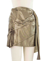 Saint Laurent Gold Lame Skirt Bottom arcadeshops.com