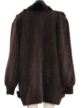 Fur Applique Brown Angora Cardigan Jacket arcadeshops.com