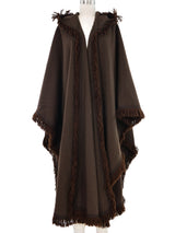 1977 Yves Saint Laurent Fringe Trimmed Hooded Cape Outerwear arcadeshops.com