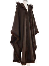 1977 Yves Saint Laurent Fringe Trimmed Hooded Cape Outerwear arcadeshops.com