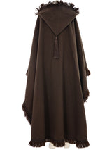 1977 Yves Saint Laurent Fringe Trimmed Hooded Cape Outerwear arcadeshops.com