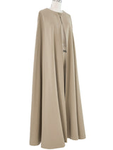 1970s Yves Saint Laurent Sage Wool Cape Outerwear arcadeshops.com