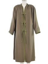 Giorgio Armani Green Tie Front Overcoat Outerwear arcadeshops.com