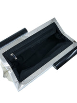 Chanel Ivory Leather Lucite Handle Clutch Accessory arcadeshops.com