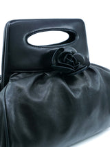 Chanel Black Lambskin Camelia Tote Accessory arcadeshops.com