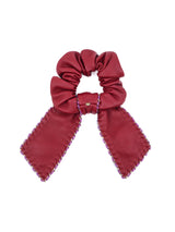 Chanel Red Leather Bow Scrunchie Accessory arcadeshops.com