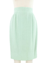 1980s Chanel Mint Double Breasted Skirt Suit Suit arcadeshops.com