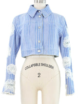 2000s Chanel Striped Denim Jacket Jacket arcadeshops.com