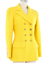 1996 Chanel Yellow Tweed Jacket Jacket arcadeshops.com