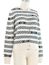 Chanel Chain Intarsia Cardigan Top arcadeshops.com