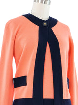 1997 Chanel Peach Knit Cardigan Set Top arcadeshops.com