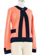 1997 Chanel Peach Knit Cardigan Set Top arcadeshops.com