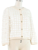 2008 Chanel Ivory Sequined Cashmere Cardigan Top arcadeshops.com