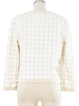 2008 Chanel Ivory Sequined Cashmere Cardigan Top arcadeshops.com