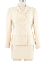 1996 Chanel Ivory Tweed Skirt Suit Suit arcadeshops.com