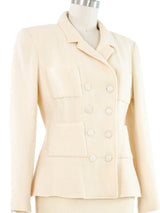 1996 Chanel Ivory Tweed Skirt Suit Suit arcadeshops.com