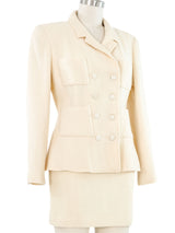 1996 Chanel Ivory Tweed Skirt Suit Suit arcadeshops.com