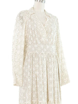 2016 Chanel Eyelet Ruffle Dress Dress arcadeshops.com