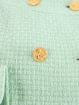 1980s Chanel Mint Double Breasted Skirt Suit Suit arcadeshops.com