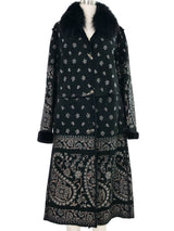 Giuliana Teso Printed Suede Coat Outerwear arcadeshops.com