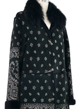 Giuliana Teso Printed Suede Coat Outerwear arcadeshops.com