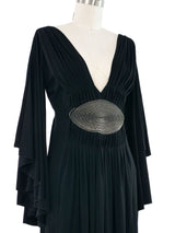 Fendi Embellished Black Jersey Dress Dress arcadeshops.com