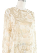 Giorgio Armani Printed Ivory Gauze Blouse Top arcadeshops.com